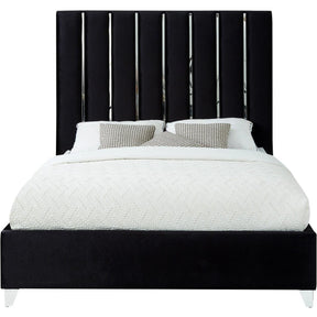 Meridian Furniture Enzo Black Velvet Queen BedMeridian Furniture - Queen Bed - Minimal And Modern - 1