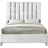 Meridian Furniture Enzo White Velvet King BedMeridian Furniture - King Bed - Minimal And Modern - 1