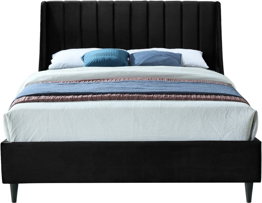Meridian Furniture Eva Black Velvet King Bed