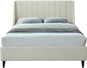 Meridian Furniture Eva Cream Velvet Full Bed