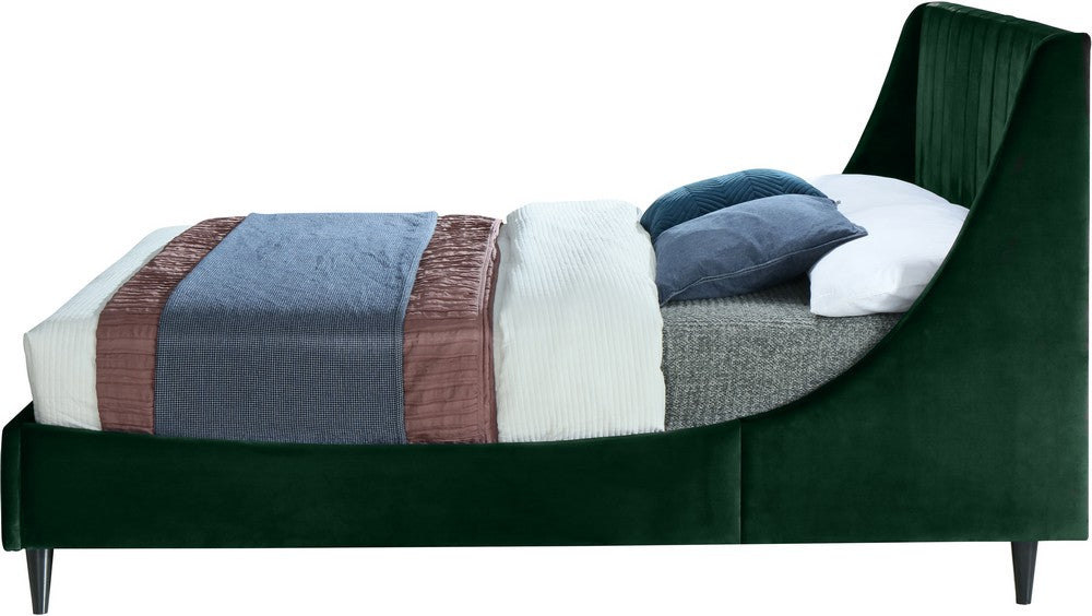 Meridian Furniture Eva Green Velvet Full Bed
