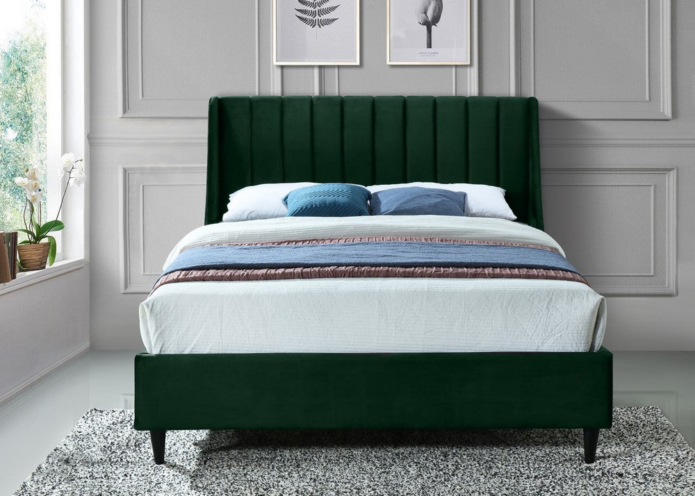Meridian Furniture Eva Green Velvet Queen Bed