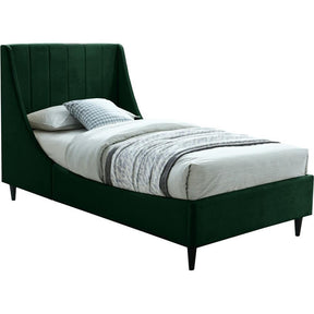 Meridian Furniture Eva Green Velvet Twin BedMeridian Furniture - Twin Bed - Minimal And Modern - 1