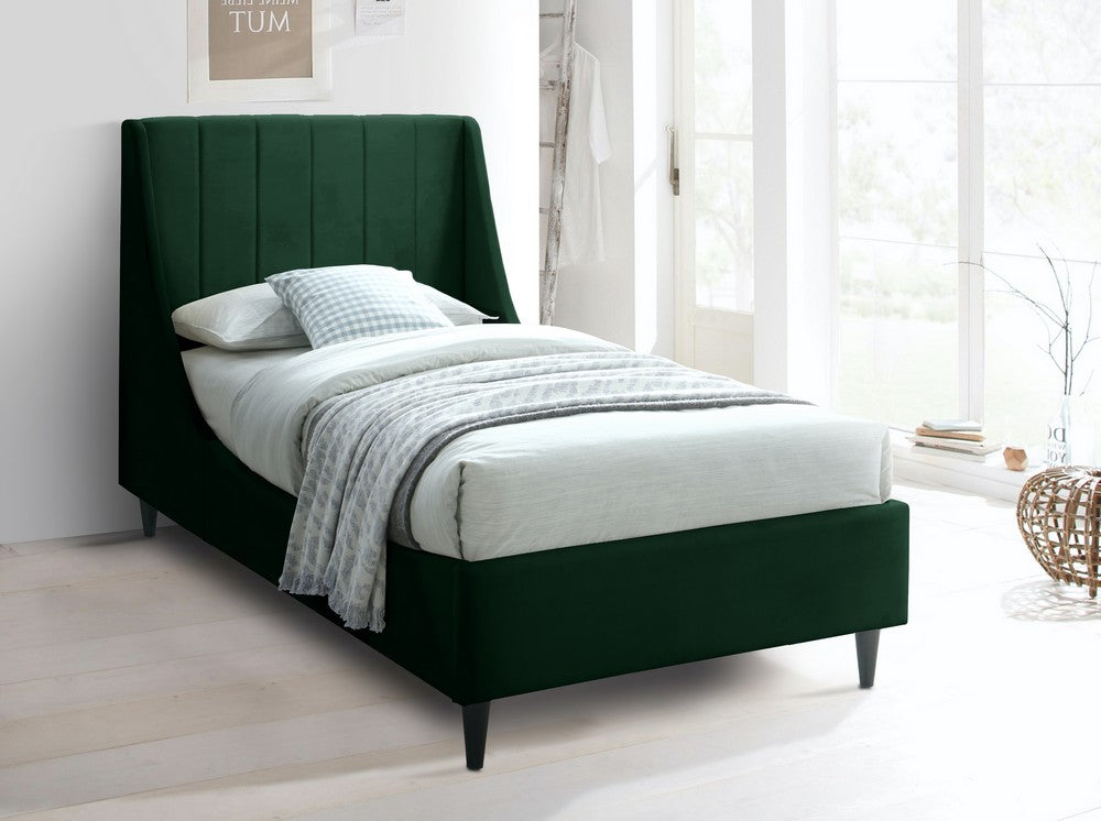 Meridian Furniture Eva Green Velvet Twin Bed