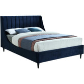 Meridian Furniture Eva Navy Velvet King BedMeridian Furniture - King Bed - Minimal And Modern - 1