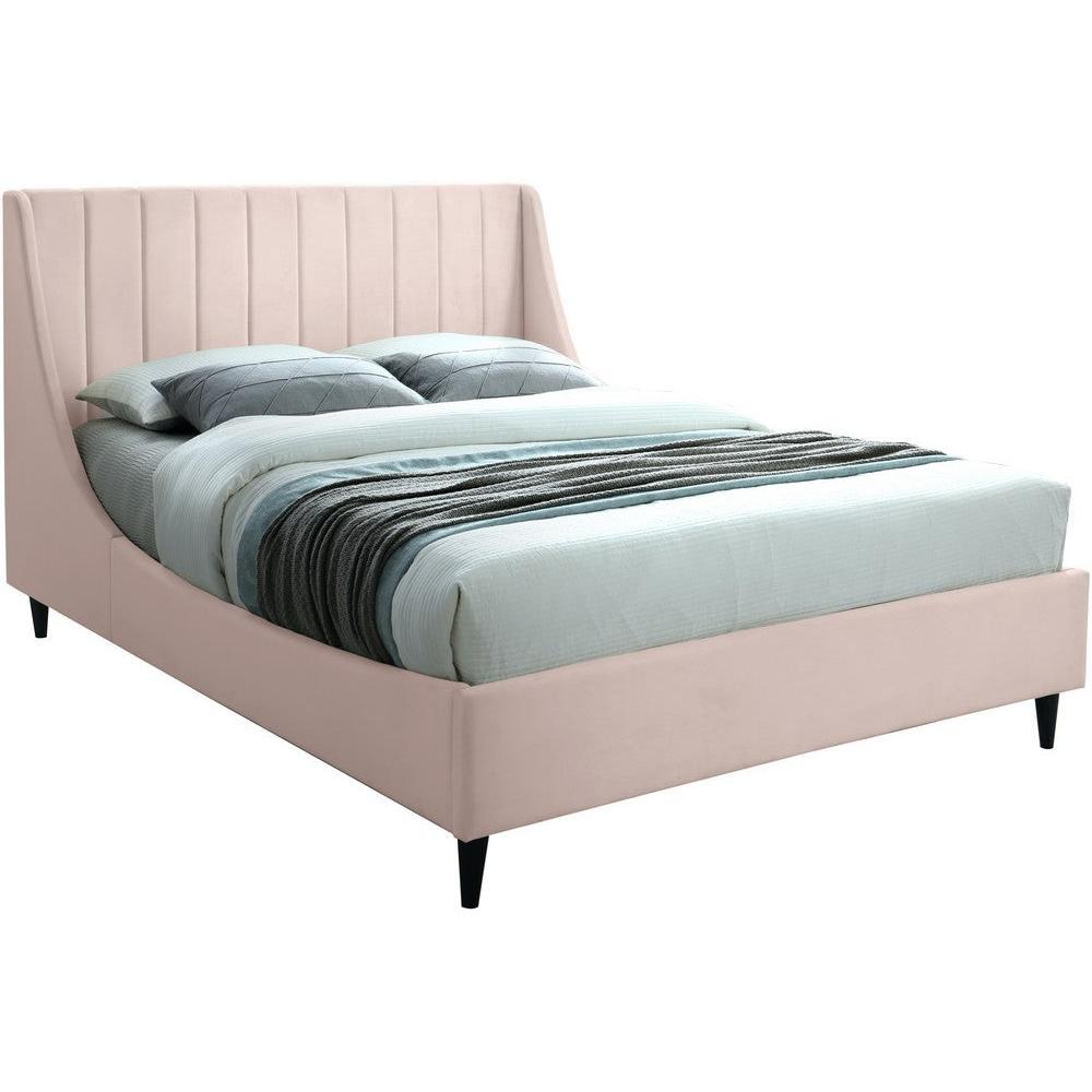 Meridian Furniture Eva Pink Velvet Full BedMeridian Furniture - Full Bed - Minimal And Modern - 1