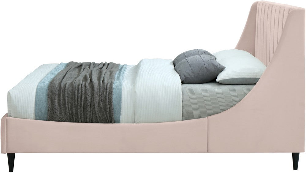 Meridian Furniture Eva Pink Velvet Full Bed