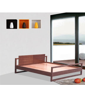 Finemod Imports Modern Sort Bed in Walnut FMI1017-Minimal & Modern