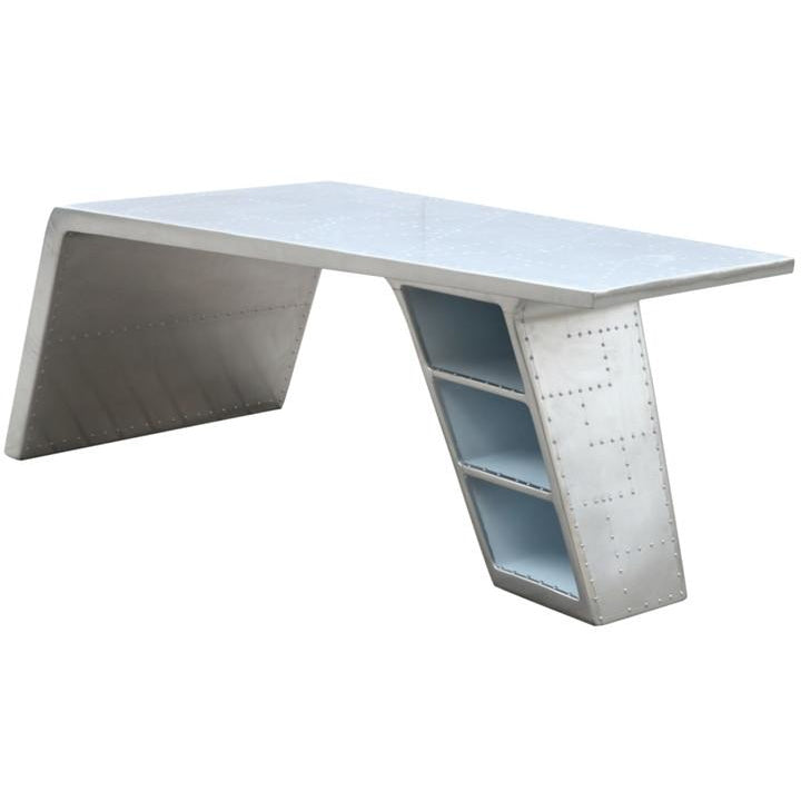 Finemod Imports Modern Metolic Desk in Silver FMI1027-Minimal & Modern