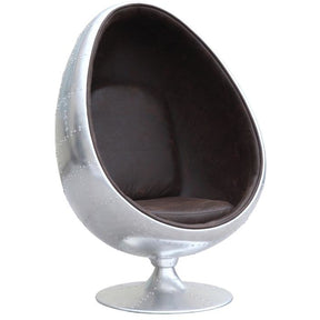 Finemod Imports Modern Stainless Steel Restro Egg Chair in Brown FMI1031-Minimal & Modern
