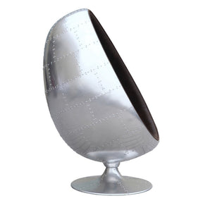 Finemod Imports Modern Stainless Steel Restro Egg Chair in Brown FMI1031-Minimal & Modern
