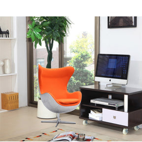Finemod Imports Modern Stainless Steel Hardwe Egg Chair in Orange FMI1032-Minimal & Modern