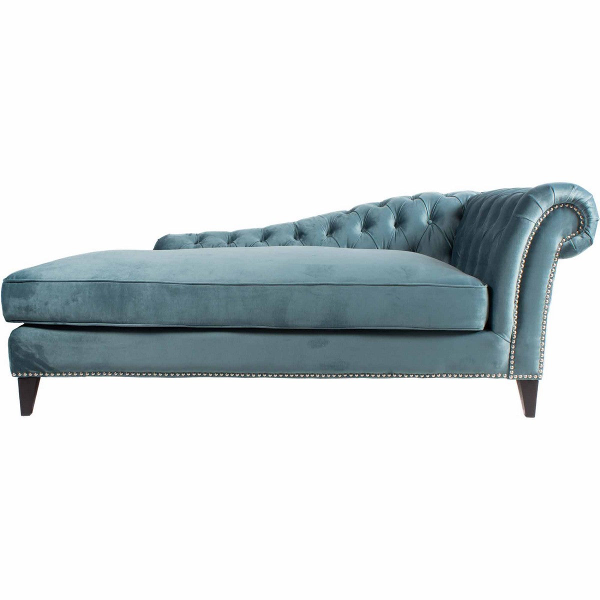 Moe's Home Collection Bibiano Chaise Velvet Blue - FN-1031-50 - Moe's Home Collection - chaise lounges - Minimal And Modern - 1