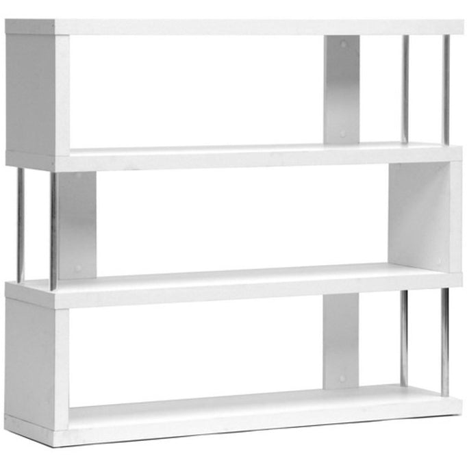 Baxton Studio Barnes White Three-Shelf Modern Bookcase  Baxton Studio--Minimal And Modern - 2