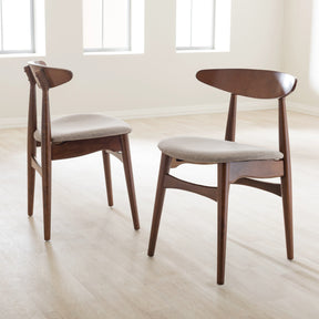 Baxton Studio Flora Mid-Century Modern Light Grey Fabric and "Oak" Medium Brown Finishing Wood Dining Chair Baxton Studio-dining chair-Minimal And Modern - 5