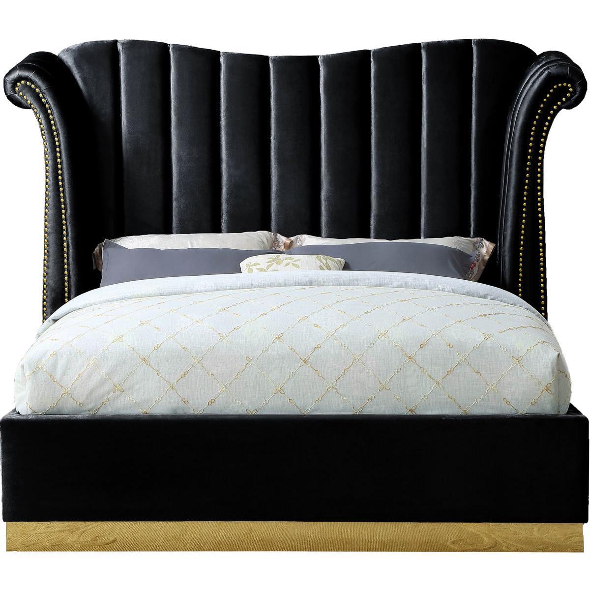 Meridian Furniture Flora Black Velvet King BedMeridian Furniture - Bed - Minimal And Modern - 1