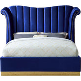 Meridian Furniture Flora Navy Velvet Queen BedMeridian Furniture - Bed - Minimal And Modern - 1