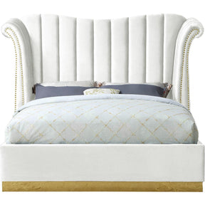 Meridian Furniture Flora White Velvet Queen BedMeridian Furniture - Bed - Minimal And Modern - 1
