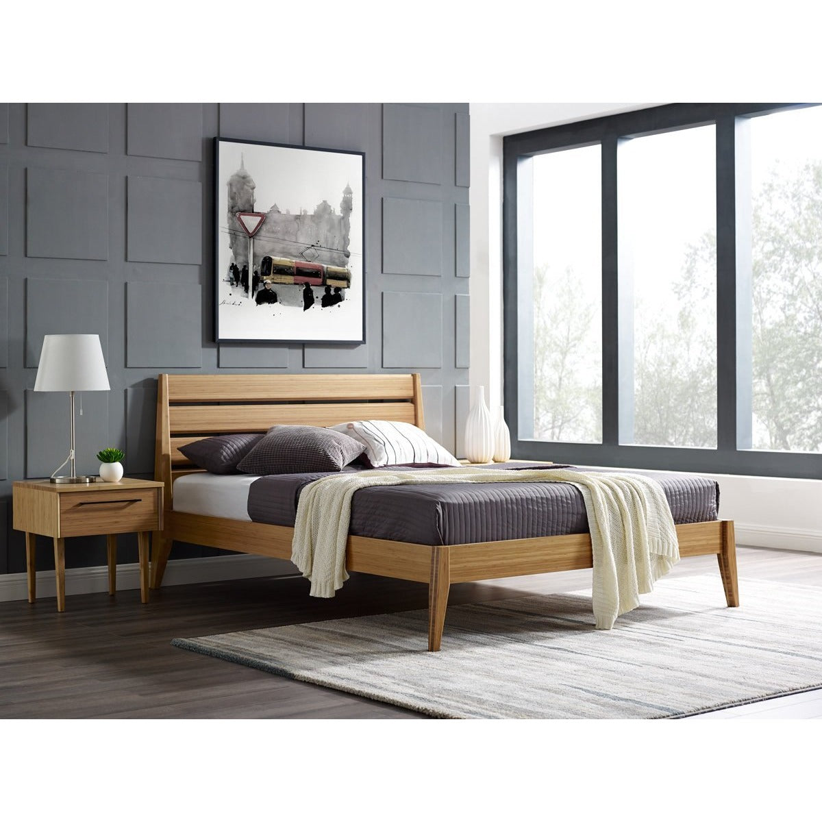 Greenington Sienna Modern Bamboo Queen Platform Bed-Minimal & Modern