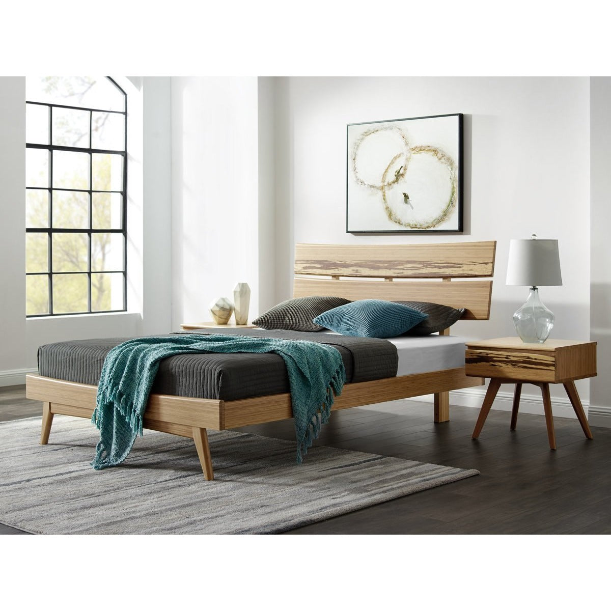 3pc Greenington Azara Modern Bamboo Queen Platform Bedroom Set (Includes: 1 Queen Bed & 2 Nightstands)-Minimal & Modern