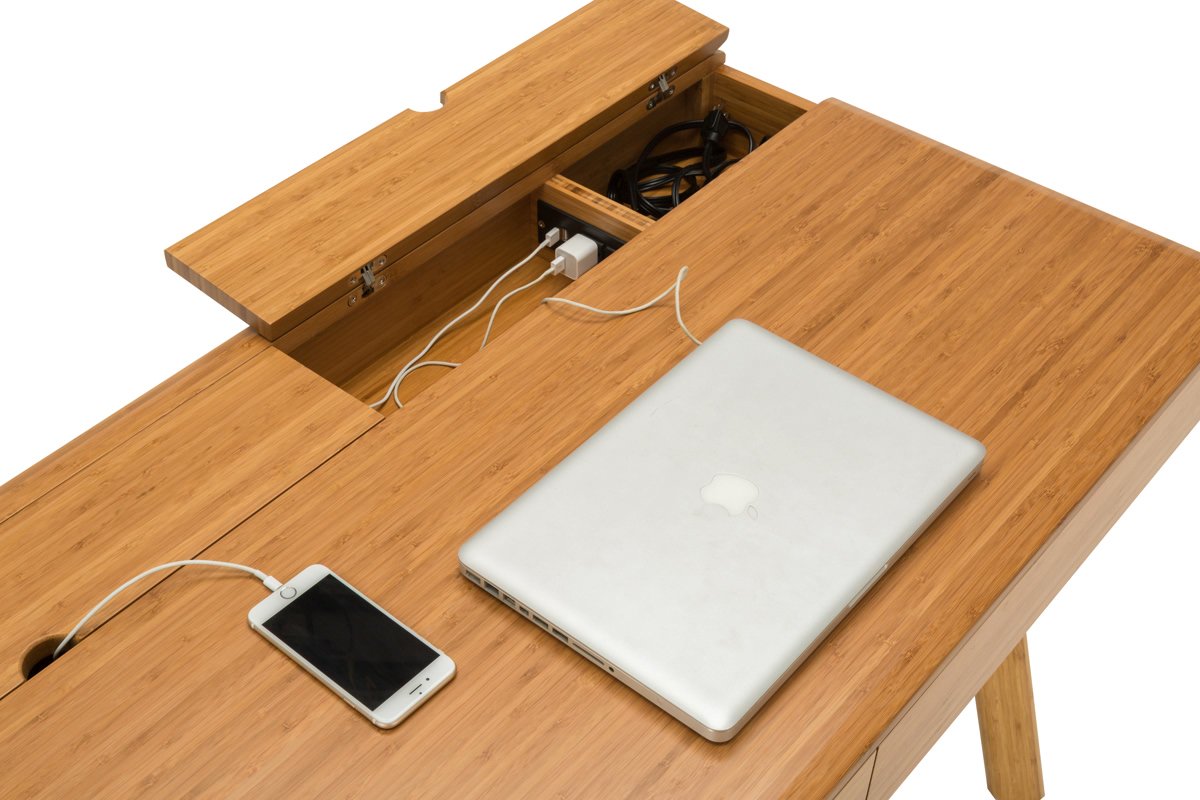 Greenington Jasmine Writing Desk, Caramelized - Side Tables - Bamboo Mod - 7