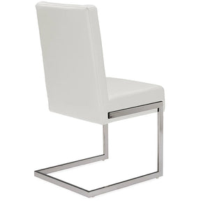 Baxton Studio Toulan Modern and Contemporary White Faux Leather Upholstered Stainless Steel Dining Chair (Set of 2) Baxton Studio-dining chair-Minimal And Modern - 4