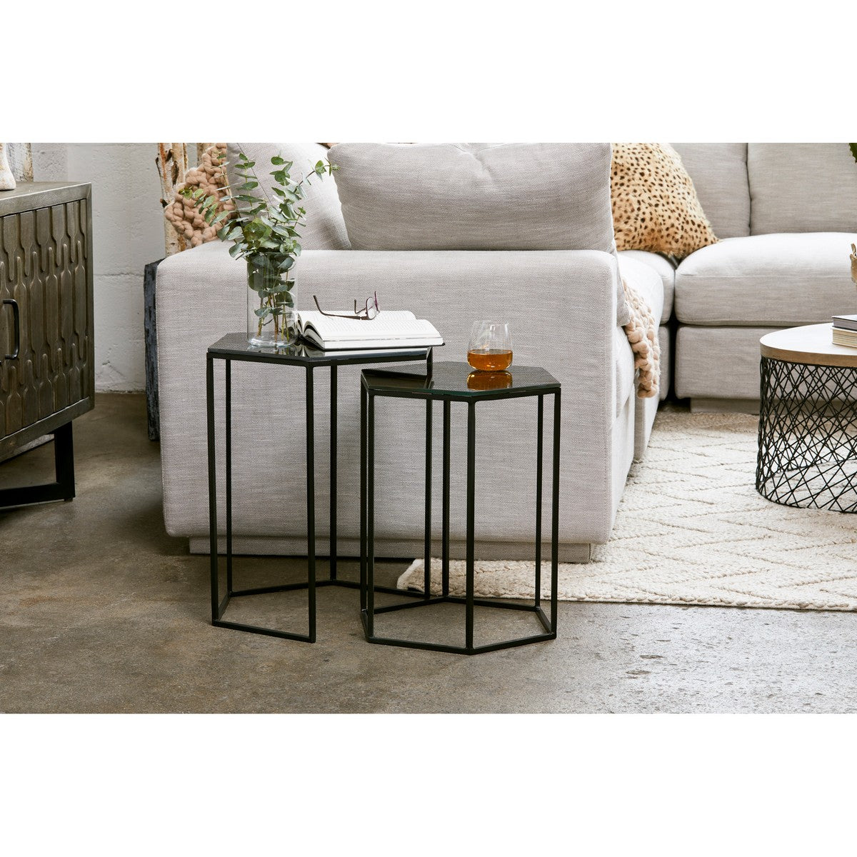 Moe's Home Collection Polygon Accent Tables Set of Two - GZ-1008-02 - Moe's Home Collection - side tables - Minimal And Modern - 1