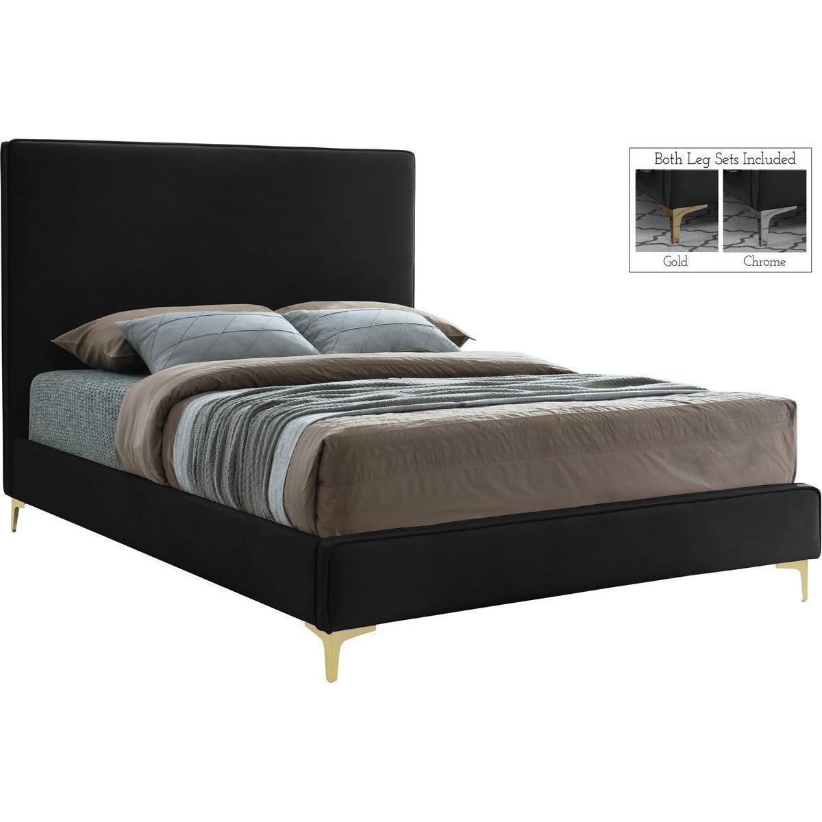 Meridian Furniture Geri Black Velvet Full BedMeridian Furniture - Full Bed - Minimal And Modern - 1