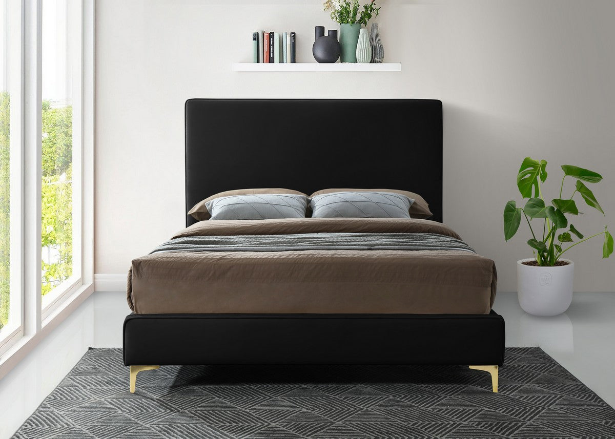 Meridian Furniture Geri Black Velvet Full Bed