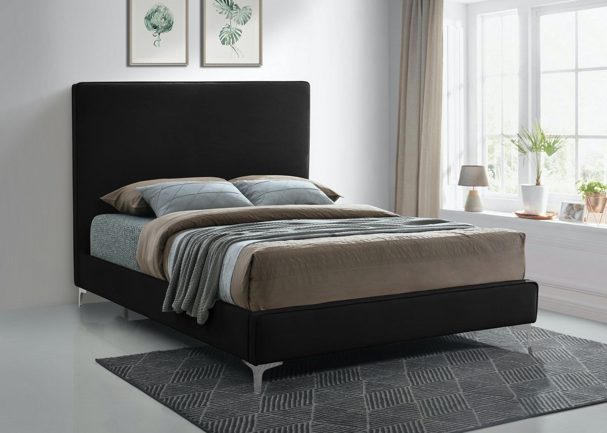 Meridian Furniture Geri Black Velvet King Bed
