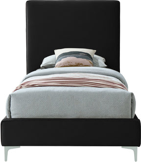 Meridian Furniture Geri Black Velvet Twin Bed