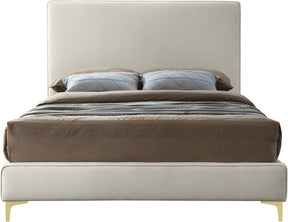 Meridian Furniture Geri Cream Velvet Full Bed