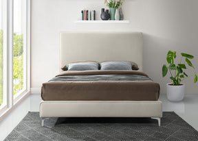 Meridian Furniture Geri Cream Velvet Full Bed