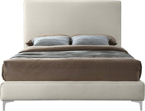 Meridian Furniture Geri Cream Velvet Queen Bed