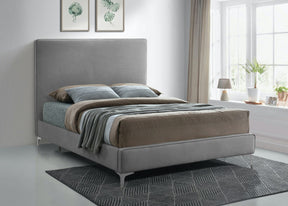 Meridian Furniture Geri Grey Velvet King Bed