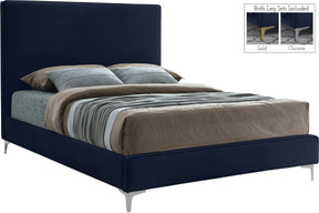 Meridian Furniture Geri Navy Velvet King Bed