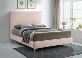 Meridian Furniture Geri Pink Velvet Full Bed