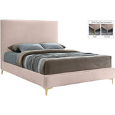 Meridian Furniture Geri Pink Velvet King BedMeridian Furniture - King Bed - Minimal And Modern - 1