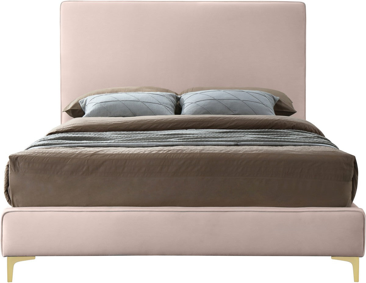 Meridian Furniture Geri Pink Velvet King Bed