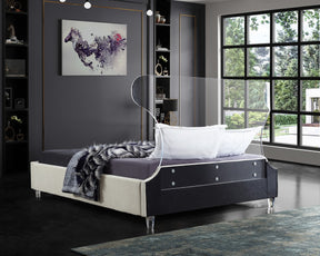 Meridian Furniture Ghost Cream Velvet Full Bed