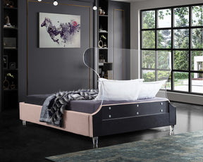 Meridian Furniture Ghost Pink Velvet King Bed