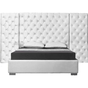 Meridian Furniture Grande White Velvet King Bed-Minimal & Modern