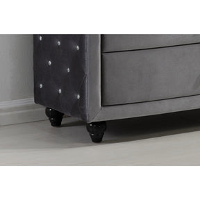 Meridian Furniture Hudson Grey Velvet Chest-Minimal & Modern
