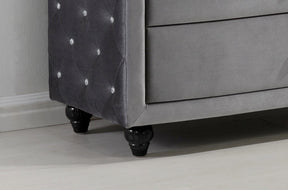 Meridian Furniture Hudson Grey Velvet Dresser