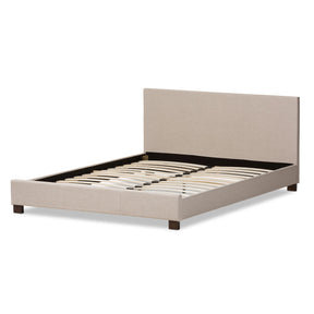 Baxton Studio Elizabeth Modern and Contemporary Beige Fabric Upholstered Panel-Stitched Full Size Platform Bed Baxton Studio-Full Bed-Minimal And Modern - 4