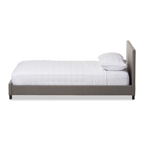 Baxton Studio Elizabeth Modern and Contemporary Grey Fabric Upholstered Panel-Stitched Full Size Platform Bed Baxton Studio-Full Bed-Minimal And Modern - 3