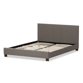 Baxton Studio Elizabeth Modern and Contemporary Grey Fabric Upholstered Panel-Stitched Full Size Platform Bed Baxton Studio-Full Bed-Minimal And Modern - 4