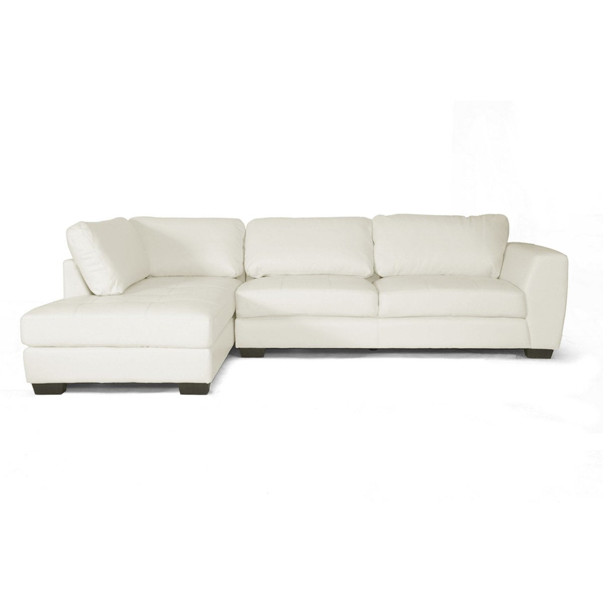 Baxton Studio Orland White Leather Modern Sectional Sofa Set with Left Facing Chaise Baxton Studio-sectionals-Minimal And Modern - 2