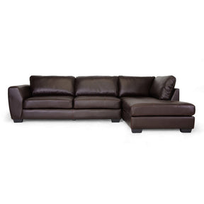 Baxton Studio Orland Brown Leather Modern Sectional Sofa Set with Right Facing Chaise Baxton Studio-sectionals-Minimal And Modern - 2