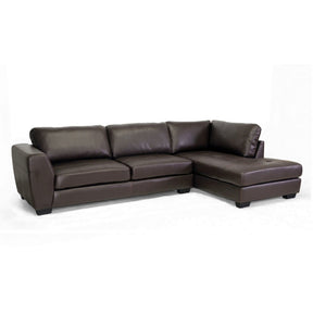Baxton Studio Orland Brown Leather Modern Sectional Sofa Set with Right Facing Chaise Baxton Studio-sectionals-Minimal And Modern - 1